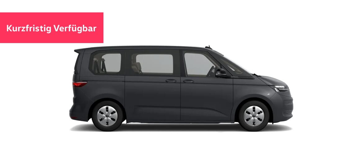 Volkswagen New Multivan Lackierung Pure Grey Störer mit „kurzfristig Verfügbar“