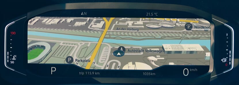 Volkswagen Multivan 6.1 Dashboard Navigationskarte im 3-D-Design