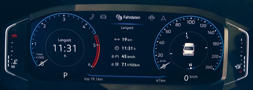 Volkswagen Multivan 6.1 Dashboard Fahrdaten