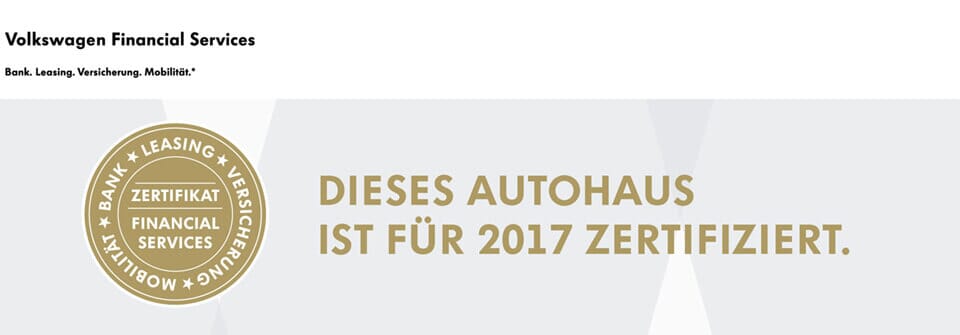 Dieses Autohaus ist für 2016 zertifiziert