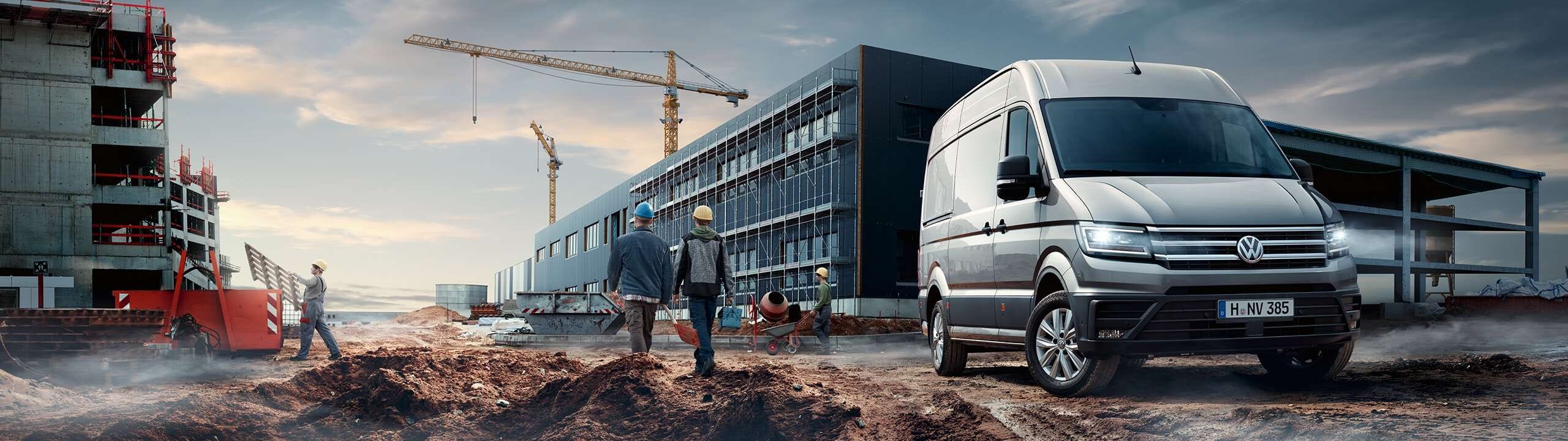 Volkswagen Crafter auf einer Baustelle