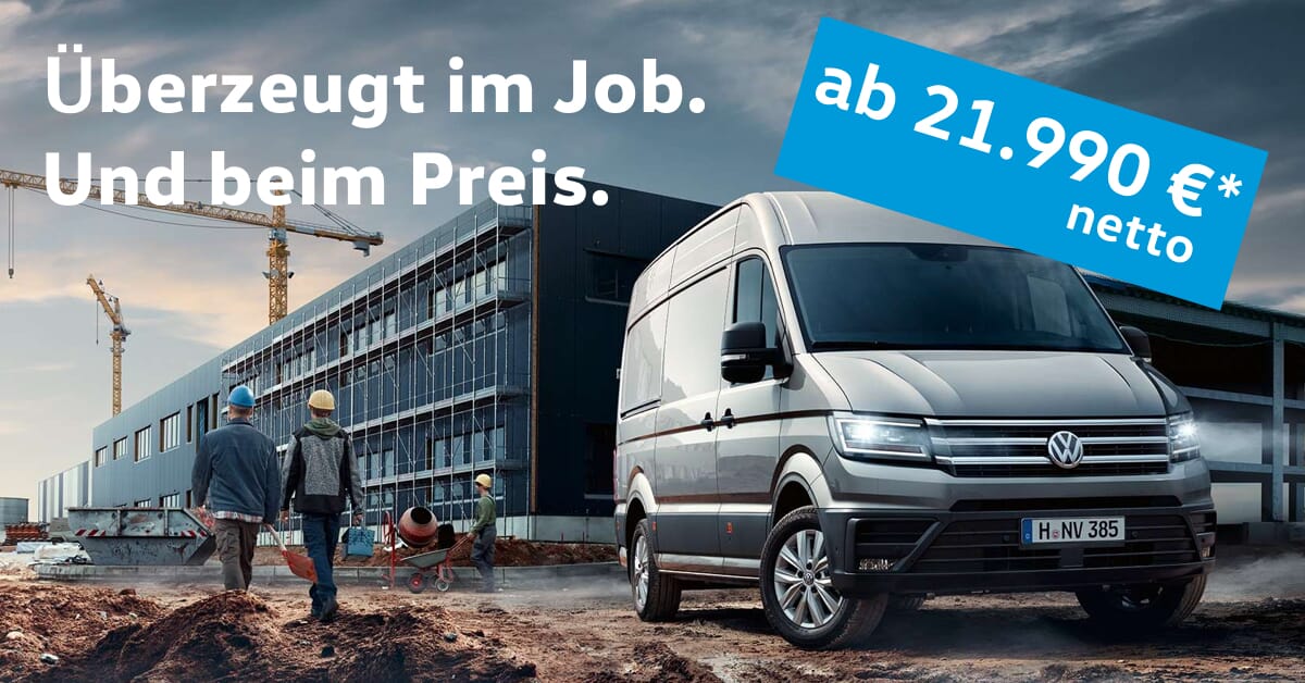 Volkswagen Crafter Silber auf Baustelle