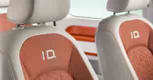 Volkswagen ID Buzz Innenaufnahme Sitze stellt die Zweifarbigkeit im ID. Buzz da