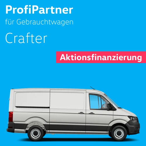 VW Crafter Gebrauchtwagen Finanzierungs-Aktion von MAHAG Volkswagen Nutzfahrzeuge Profi Partner für Gebrauchtwagen.