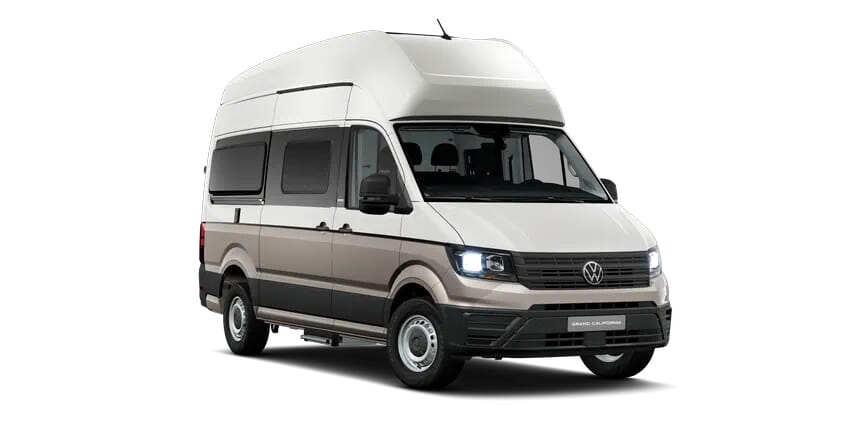 grand-california-600-ico Zweifarbig in Beige und Weiß, optimiert für komfortables Reisen und Camping.