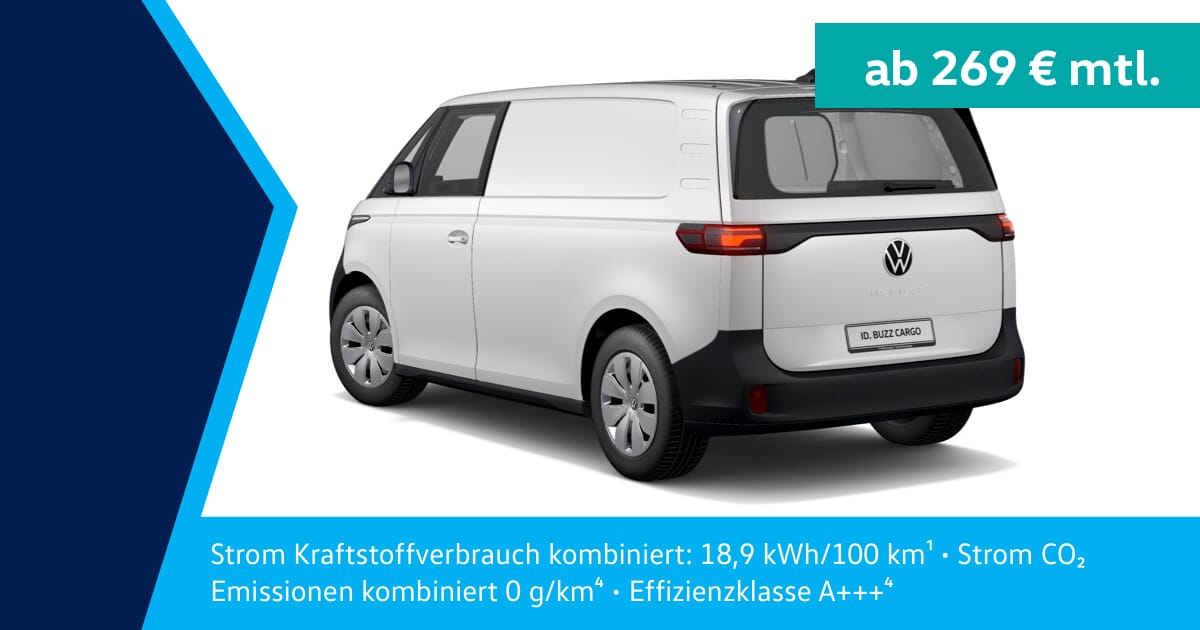 VW ID Buzz Cargo Leasing für Gewerbekunden ab 269 €.