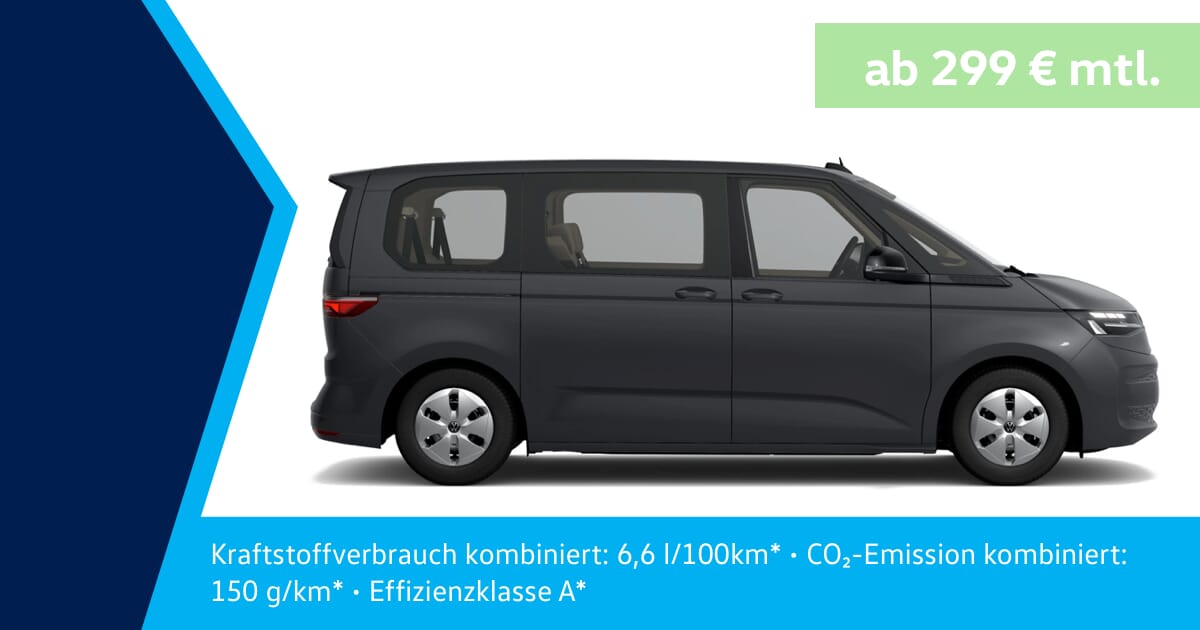 VW Multivan T7 Bezin Leasing Angebot MAHAG München ab 299 € monatlich.