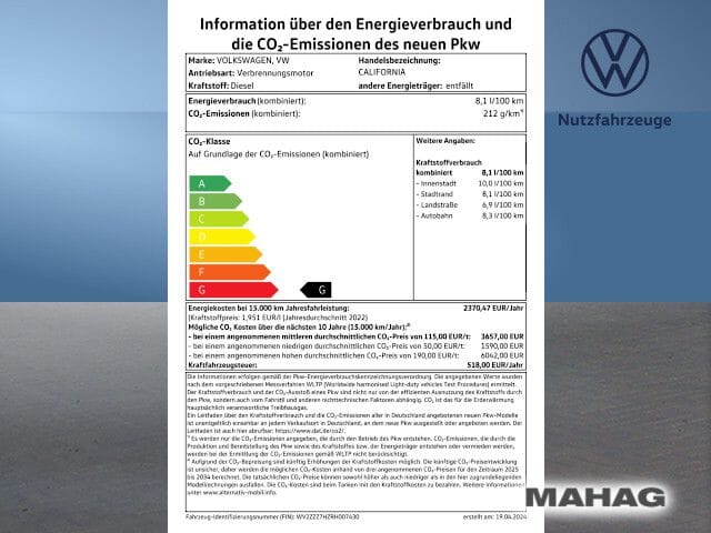 Fahrzeugabbildung Volkswagen T6.1 California Ocean 2,0 l 110 kW TDI Front DSG