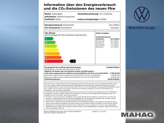 Fahrzeugabbildung Volkswagen T6.1 California BeachTour 2,0l 110kW TDI 4MOT DS